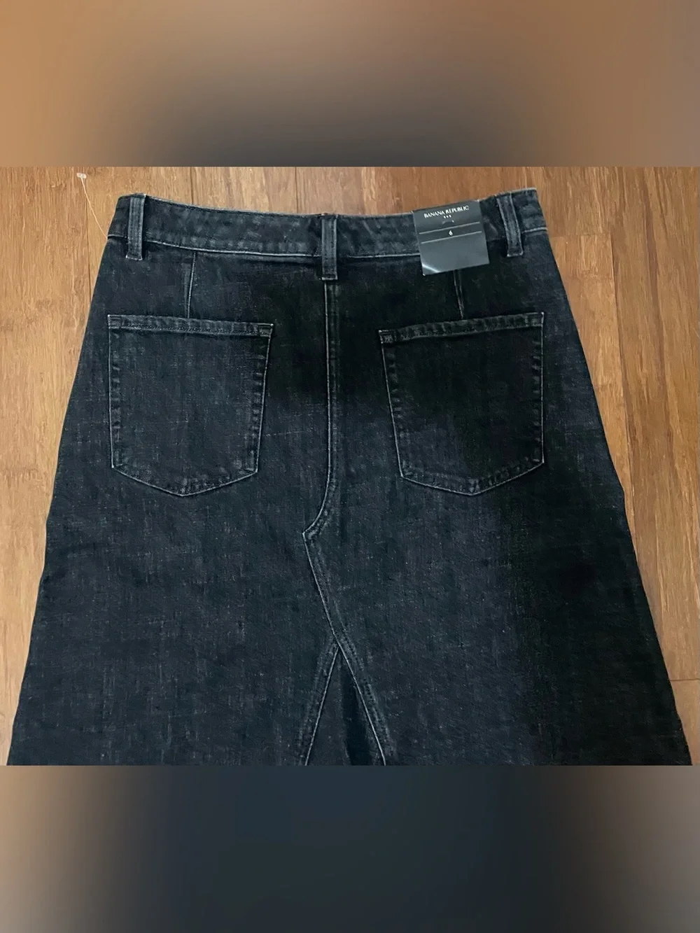 Banana Republic Skirt Midi Maxi NWT 6 Black Denim Japan - Picture 13 of 16
